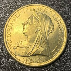 金貨　古銭　1899年　 イギリス　ヴィクトリア女王　竜殺し　クラウン　コイン　硬貨