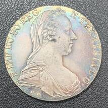 銀貨　古銭　オーストリア　 1780年　マリア・テレジア　ハプスブルク家　女帝　国章　ワシ　硬貨　貿易銀_画像1