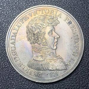 銀貨　古銭　メキシコ　フェルナンデス・イ・フェリックス　1824年メキシコ大統領　記念幣　コイン　硬貨　貿易銀