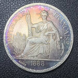 銀貨　古銭　フランス領インドシナドル　1888年　自由の女神デザイン　コイン　硬貨