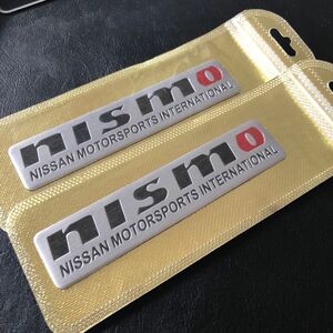 2枚セット アルミ製 NISMO ニスモ エンブレムステッカー　日産　エンブレム　外装 ニッサン ニスモ シール