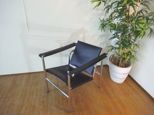 R060322 【展示品】 Le Corbusier/ル・コルビジェ LC1 (Sling Chair/スリングチェアー） リプロダクト品 (レザー/黒革）