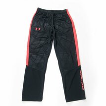 新品 アンダーアーマー 【セットアップ 対応】ジャージ パンツ UNDER ARMOUR ★300089 コールドギア ブラック レッド M_画像2