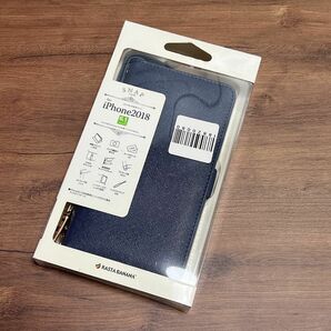 新品未開封　iPhone XR用 6.1 手帳型ケース+ハンドストラップ 付きネイビー