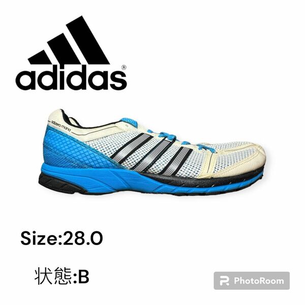 adizero Mana 7 ランニングシューズ　ホワイト　ブルー　部活　学生