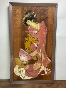 Art hand Auction Sculpture sur bois/peinture de beauté/ukiyo-e/vintage/affichage, Peinture, Ukiyo-e, Impressions, Portrait d'une belle femme