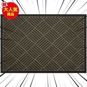 ★43.5X75cm_ブラウン(菱形柄厚いタイプ)★ Artalk 玄関マット 泥落としマット ドアマット 廊下マット 屋外 室内 滑り止め 業務用 家庭用