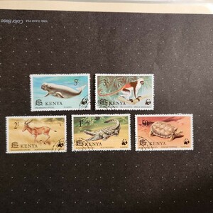 世界の切手【野生動物＝ケニア】＝５種