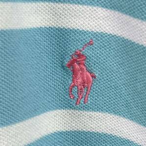 POLO RALPH LAUREN ポロ ラルフ ローレン 半袖ポロシャツ ポニーロゴ刺繍 ボーダー柄 鹿の子 サイズXSの画像3