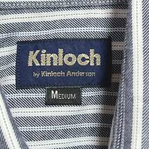 Kinloch Anderson キンロックアンダーソン　長袖シャツ ストライプシャツ　ワンポイントロゴ刺繍　サイズM_画像5