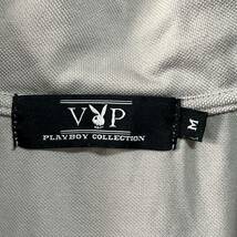 VIP PLAYBOY COLLECTION ハーフジップ 半袖Tシャツ　鹿の子　ロゴプリント　サイズM_画像5