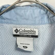 ColumbiaコロンビアPFGフィッシングシャツ 半袖シャツ ロゴ 水色 ビッグサイズ5X オーバーサイズ　ビッグシルエット_画像4