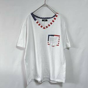 RODEO CROWNS WIDE BOWL 半袖Tシャツ　ポケットTシャツ　星条旗カラー　レディース　フリーサイズ