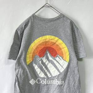 Columbiaコロンビア　半袖Tシャツ ロゴプリント　サンセットマウンテン　バックプリント　ビッグプリント　サイズS