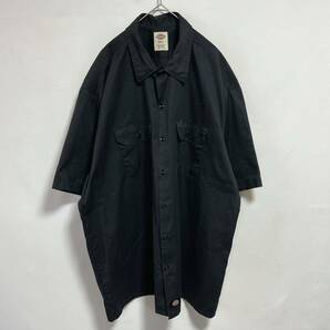 Dickies ディッキーズ ワークシャツ 半袖シャツ ワンポイントロゴ ブラック ビッグサイズ2XL オーバーサイズの画像1