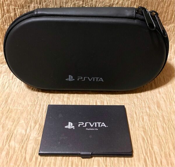 PSVita【本体収納ハードポーチ】【メモリーカードケース】【ゲームソフト2点】【ロゴ入り】値引き不可