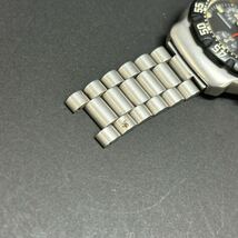 ★095174-01　タグホイヤー　TAG HEUER　フォーミュラ１　クロノグラフ　571.513T　クォーツ　SS　黒文字盤　ジャンク品　1円～★_画像4