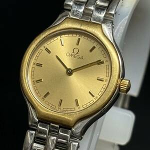 095072-16　オメガ　OMEGA　デビル　DEVILLE　595.0101　クォーツ　レディース　腕時計　2針　SS　シャンパン文字盤　1円～