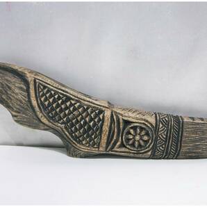 ①アイヌ民族 マキリ 鹿角 民族美術 狩猟刀 時代 ナイフ 木彫 工芸 北海道 アイヌの画像5