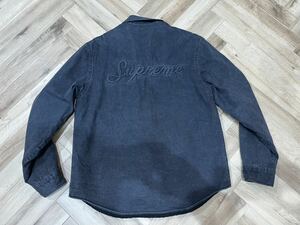 supreme Sherpa Lined Denim Shirt デニム　シュプリーム　ジャケット ボア ロゴ ブラックデニム Mサイズ