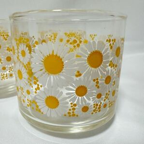 昭和レトロ 花柄 コップ グラス 5客セットの画像3