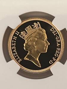 【最高鑑定】イギリス ミドルエリザベス ソブリン金貨 NGC PF70 CAMEO