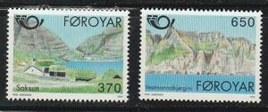 （フェロー諸島）1991年村の風景2種完、スコット評価4ドル（海外より発送、説明欄参照）
