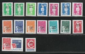 （サンピエール島）1993‐98年普通切手15種切手展、スコット評価27.15ドル（海外より発送、説明欄参照）