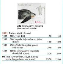 （ギニアビサウ）2001年ウミガメ4種完、SGカタログ評価7.4ポンド（海外より発送、説明欄参照）_画像2