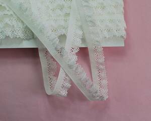 [ handicrafts * sewing ]m.. cotton race stretch frill 17mm width off white 