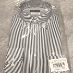 【新品! 未使用!! 送料無料!!!】アイシャツ ishirts ネイビー ロンドンストライプ 39x82 Lサイズ相当 長袖ボタンダウン 定価¥5610