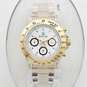 【激安】リラックス 王冠ロゴ D26 腕時計 クロノ イエローゴールド 上品で大人っぽさを感じて頂ける御時計 白文字盤 世田谷ベースの画像2