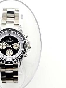 【即決！】RELAX リラックス 王冠ロゴ D5-S ヴィンテージカスタム腕時計 世界で最も人気のポール・ニューマン腕時計 黒文字盤 世田谷ベース