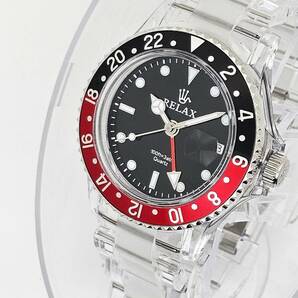 【1円】リラックス 王冠ロゴ 腕時計 GMT 黒/赤 24H回転ベゼル 世田谷ベース 所ジョージ 新品 GMT12の画像4