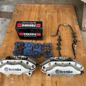 ブレンボキャリパー brembo フロント フィアットクーペターボ20v アルファロメオ155 v6 2.5流用　フェロードパッド新品つき