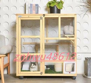 [es propeller n The store ] cat . holiday house top and bottom motion . -stroke less cancellation cat cage super big 3 step natural ( wooden ) cat cage cat toilet ......