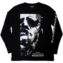 ★レザーフェイス 長袖 Tシャツ 悪魔のいけにえ THE TEXAS CHAINSAW MASSACRE LEATHERFACE 黒 - L 正規品 ロンT ホラー 映画_画像3