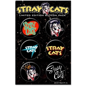 ★ストレイ キャッツ バッジ 6点セット Stray Cats 正規品 バッヂ rockabilly black punk 50s 猫