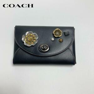 COACH コーチ カードケース 名刺入れ　ピンズ ティーローズ レディース