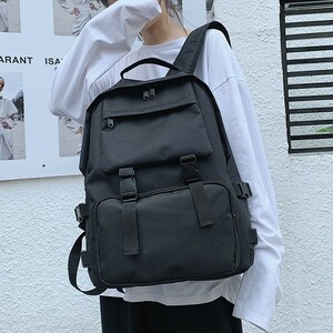  man and woman use high capacity black rucksack backpack black lady's men's 