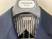 1円スタート！THOM BROWNE トムブラウン 愛用 最高級ウール スーパー120 希少ネイビー 3B クラシックジャケット00 アンカー刻印ゴールド _画像8