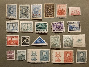 1920~40年代 チェコスロバキア切手 43枚ロット 状態の良くない物多い