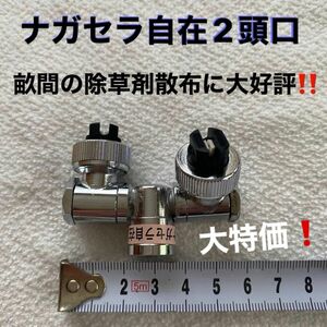 【農業 園芸 噴霧器 農薬 噴口 ノズル】ナガセラ自在2頭口