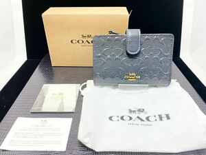 COACH コーチ 折り財布 ダークグレー 新品未使用保管品 二つ折り財布 