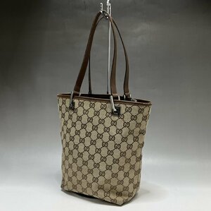 GUCCI GGキャンバス×レザー トートバッグ 31244 ブラウン ハンドバッグ レディース 福井県質屋の質セブン