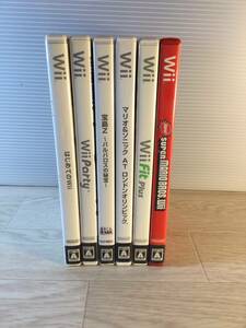 [C5027-39]ゲームソフト Wii まとめ ６本セット スーパーマリオ、Wii Fit 他 0307