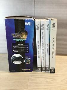 [C5046-39]ゲームソフト Wii まとめ 5本セット モンスターハンター3(トライ)クラシックコントローラPRO、マリオカート Wii 他 0311