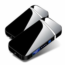 高級感抜群 近未来的 プラズマ 電子ライター 2台セット USB 充電式 電気 小型 軽量 防風 薄型 誕生日 2-ARKLLRE_画像6