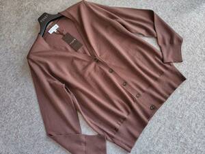  new goods Macintosh London [ washer bru] rear plain knitted cardigan 38 dark brown 36300 jpy 