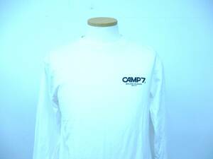 CAMP7 キャンプセブン メンズ Mサイズ 長袖 Tシャツ カットソー バックプリント 白 シンプル ロゴマーク Y-165